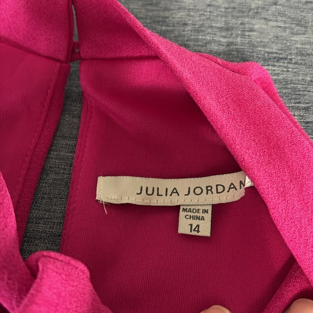 Julia Jordan Women’s Sz 14 Fuscia Back Zip Wide Leg Pantsuit - Picture 3 of 7